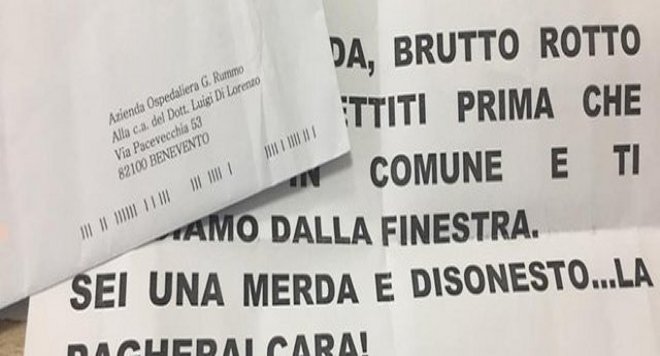 minacce sindaco