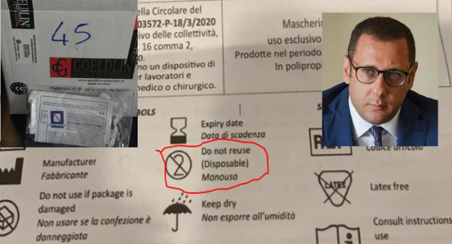 Foto mascherine regione marcatura monouso